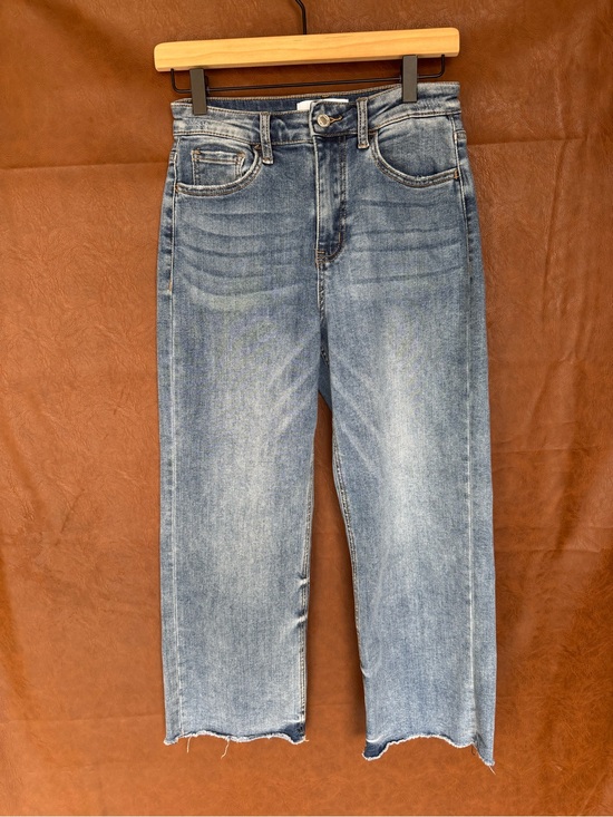 Vervet Denim - Vervet Jeans Women 26 High Rise Cropped Straight Leg Raw Hem Light Wash